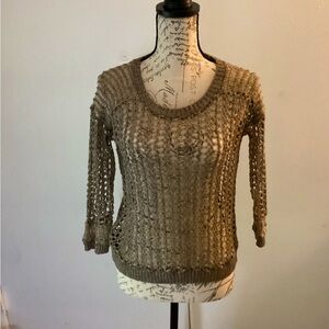NWOT DKNY Jeans Wool-Like Gold & Taupe Sweater Size S
